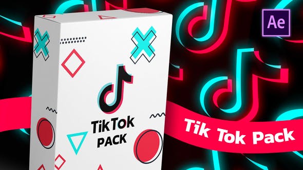 手机抖音点赞关注转发竖屏图文包装界面动画 TikTok Pack