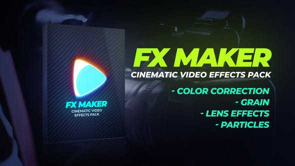 32个镜头炫光粉尘粒子噪点视频素材+30个LUTS调色预设 FX Maker Video Effects Pack