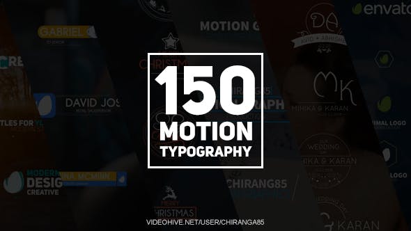 150个现代简洁商务圣诞节婚礼LOGO字幕条标题动画 Motion Typography