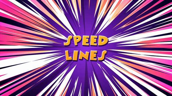 动漫二维卡通彩色速度线背景动画 Speed Lines Backgrounds
