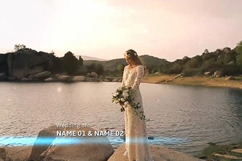 唯美婚礼照片相册漏光转场婚礼开场视频展示