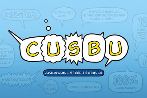 18个可爱卡通综艺风格弹跳气泡元素文字字幕动画模板
