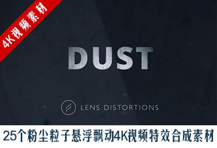 25个粉尘粒子悬浮飘动4K视频特效合成素材 Lens Distortions Dust