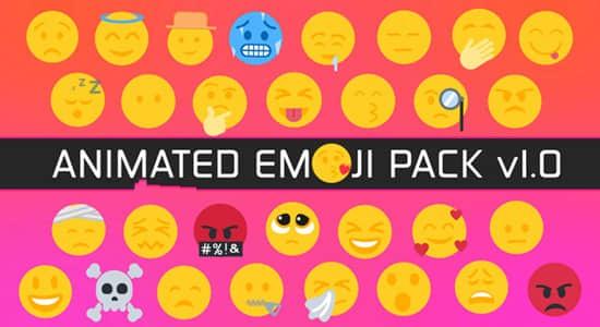 32个卡通可爱Emoji表情动画 Animated Emoji Pack