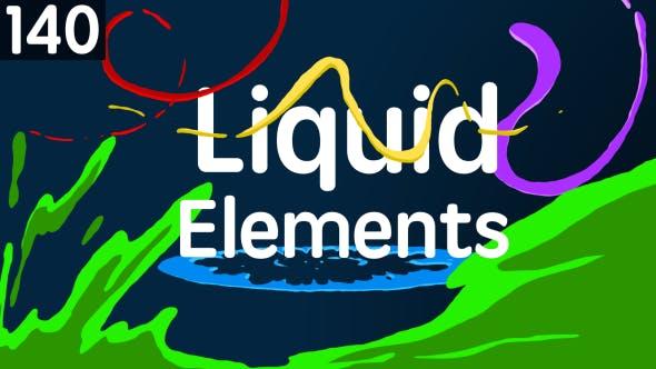 140个液体MG运动图形流体动画 Liquid Elements
