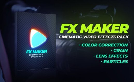 32个镜头炫光粉尘粒子噪点视频素材+30个LUTS调色预设 FX Maker Video Effects Pack
