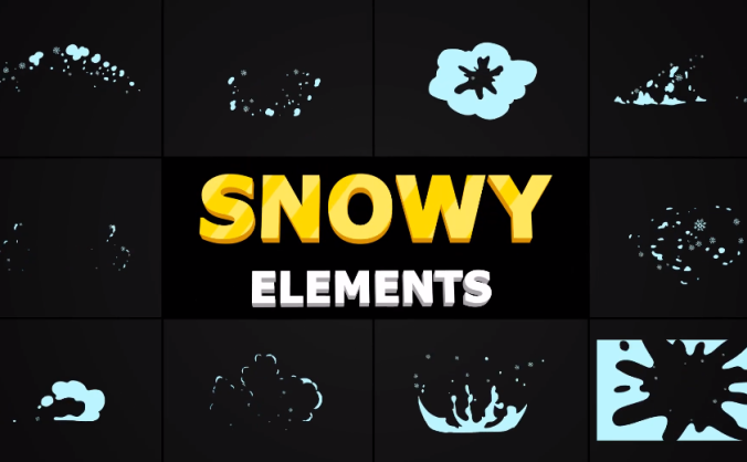 雪灾元素动画包模板