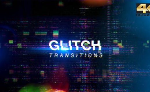 20组信号干扰画面像素破损转场动画4K视频素材 Glitch Transitions