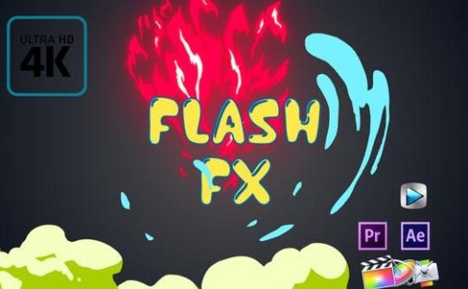165个能量电流爆炸转场烟雾火焰液体MG图形动画元素 Flash Fx Element Pack