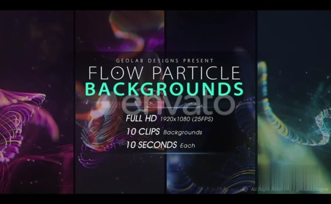 10个抽象优雅流动粒子空间感LED大屏幕背景素材