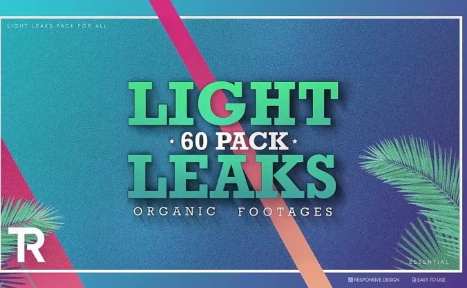 60个明亮漂亮镜头炫光光效动画 Light Leaks