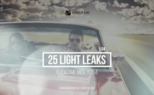 25个镜头漏光炫光光晕动画素材 Light Leaks Pack v4