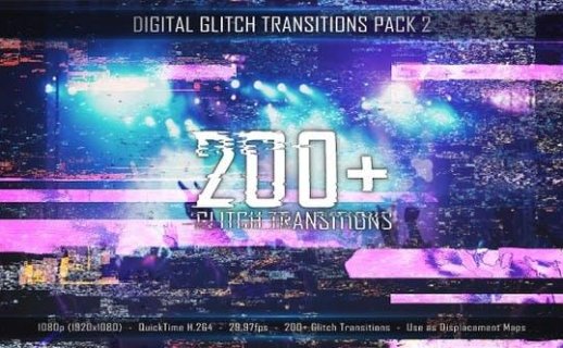 206个数字信号故障毛刺干扰转场视频素材 Digital Glitch Transitions Pack 2