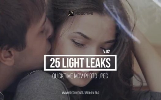 25个镜头漏光炫光光晕动画素材 Light Leaks Pack v2
