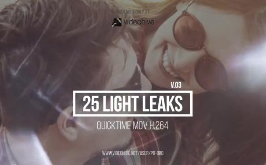 25个镜头漏光炫光光晕动画素材 Light Leaks Pack v3